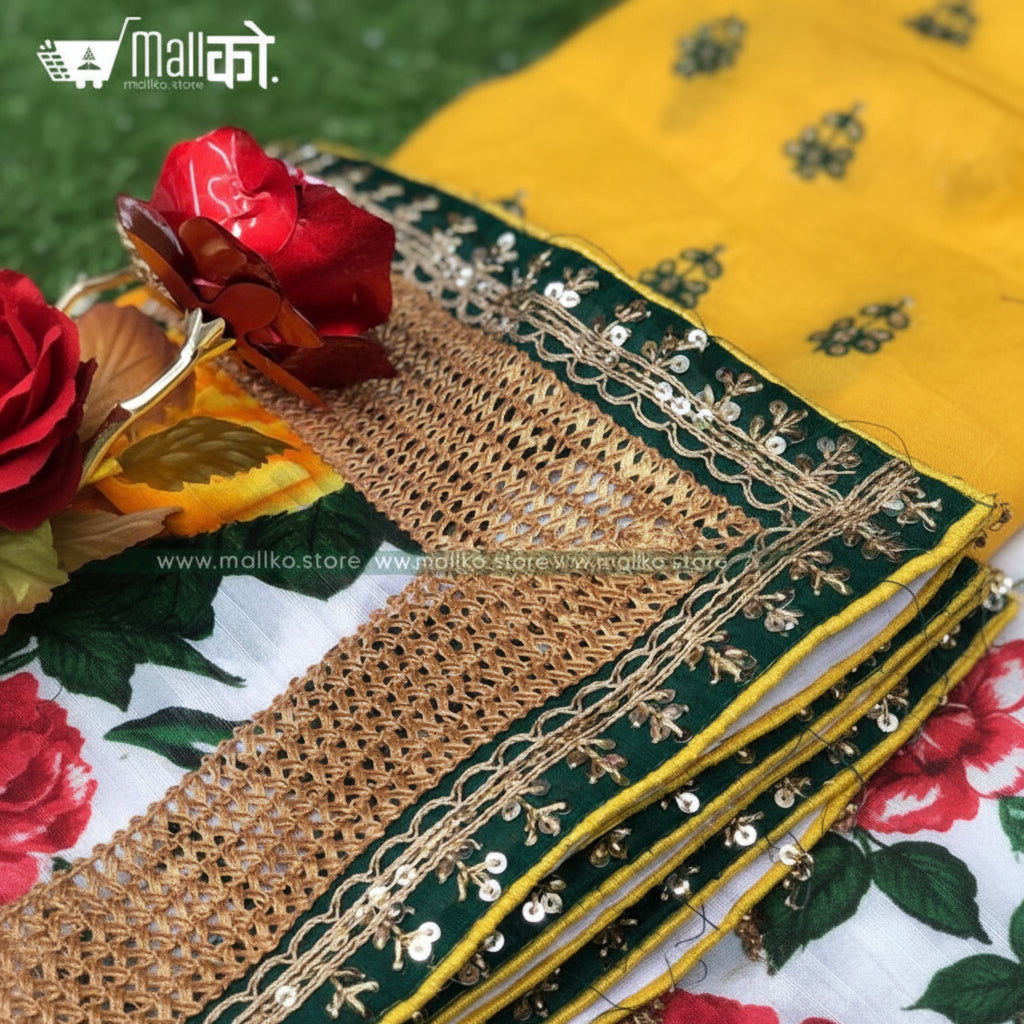 Quarter Sleeve Stitched Blouse Included