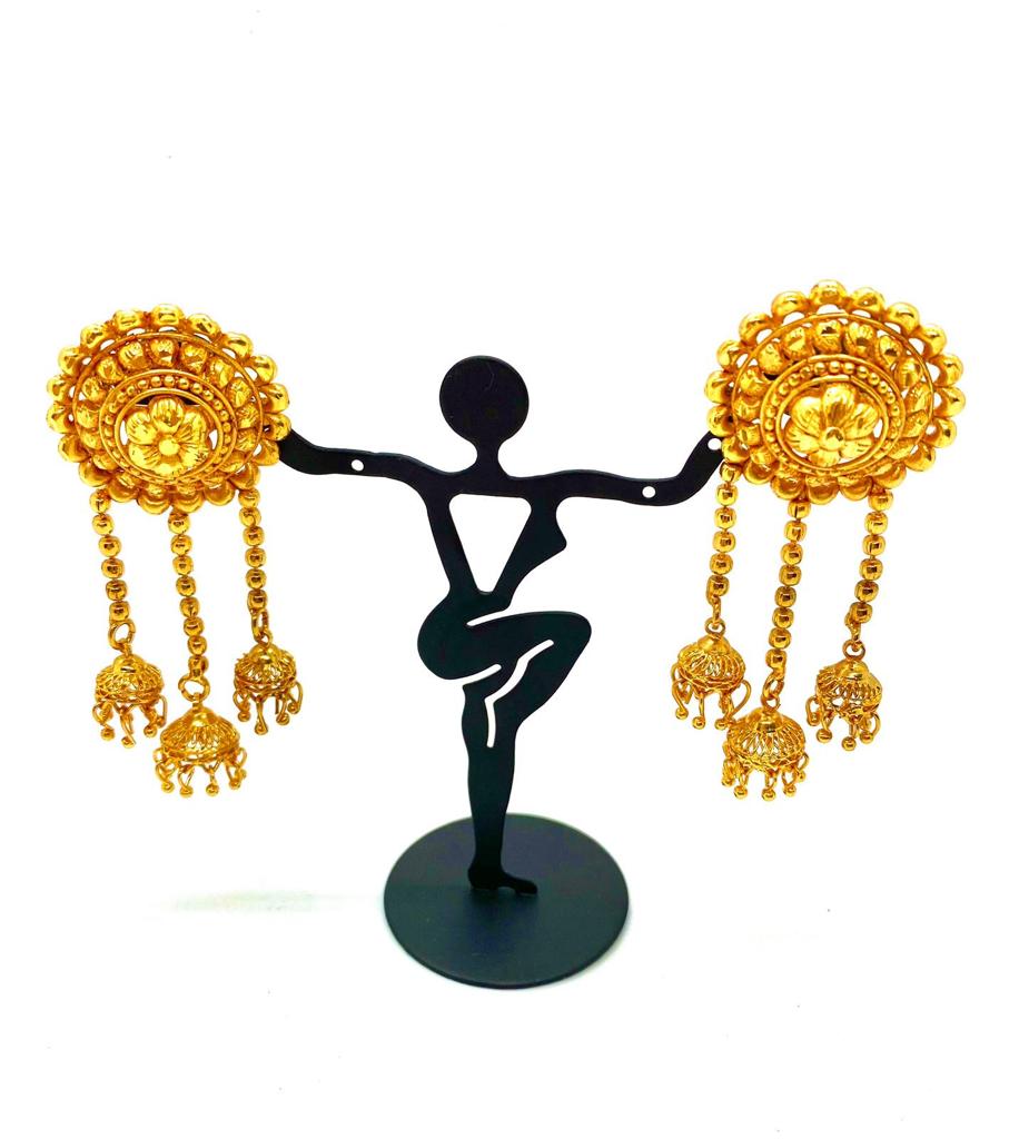Lightweight gold plated Nepali earrings daily wear