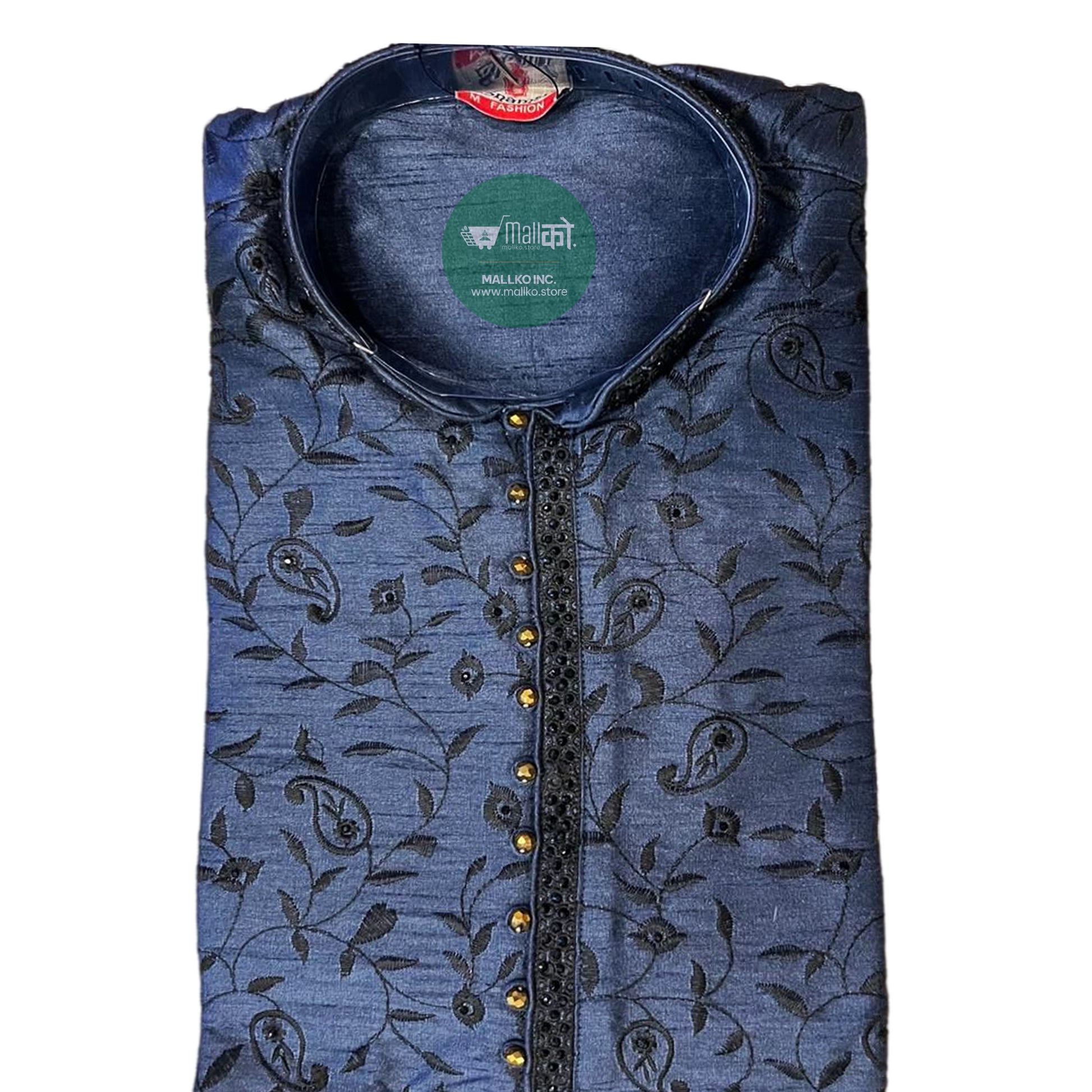blue kurta for men