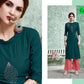 Straight-Cut Kurti with Elegant Handwork and Muslin Bottom