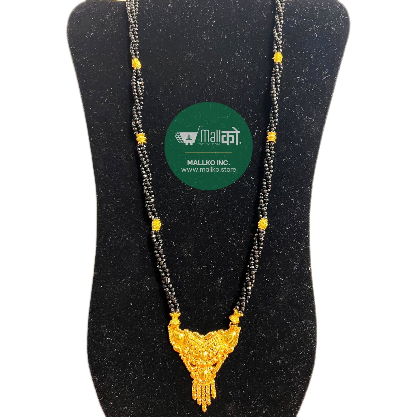 Designer mangalsutra gold finish necklace occasion wear