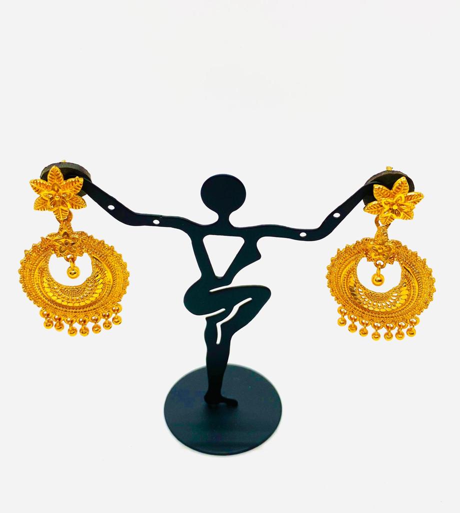 Lightweight gold plated Nepali earrings daily wear