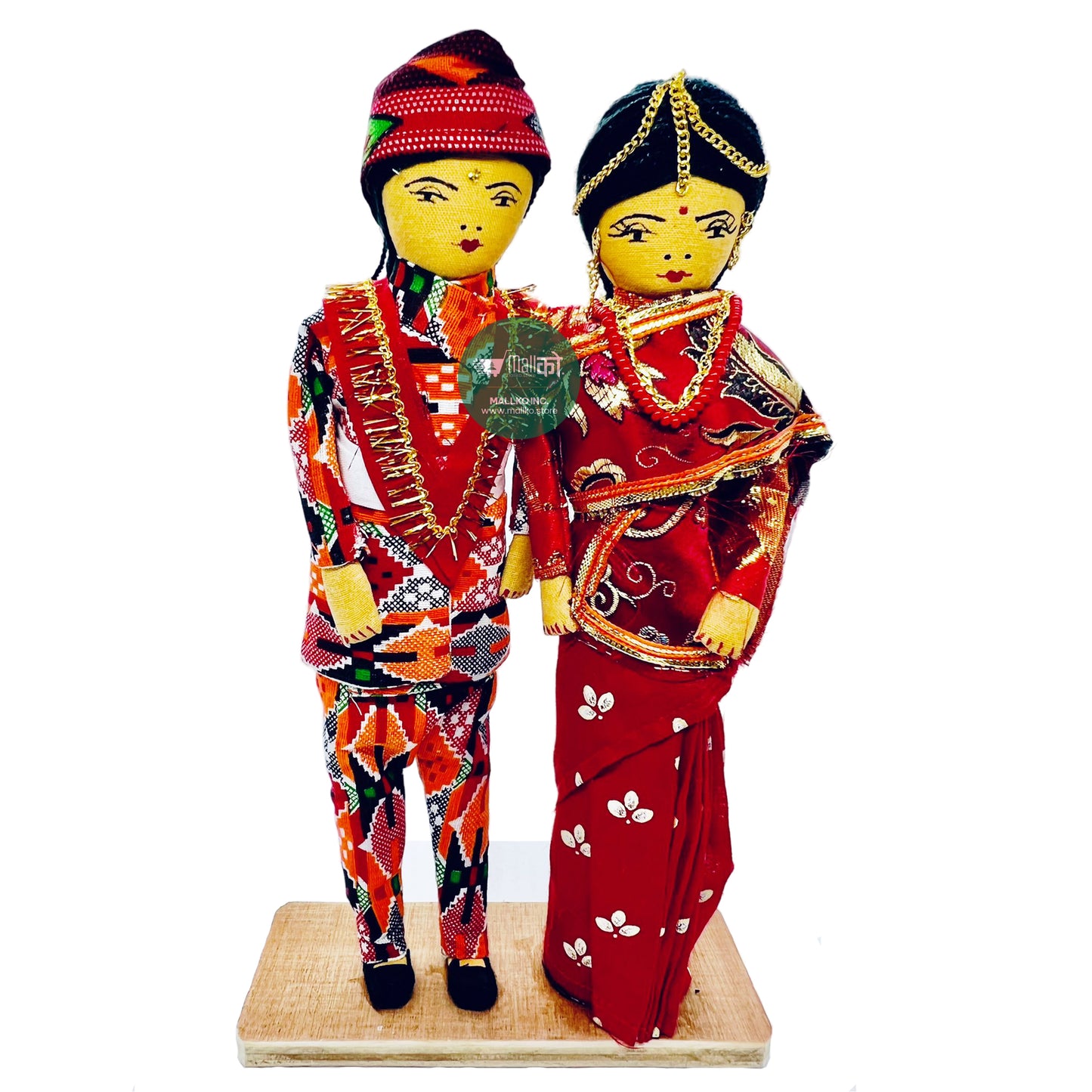 Handmade Nepali bridal doll in traditional wedding dress