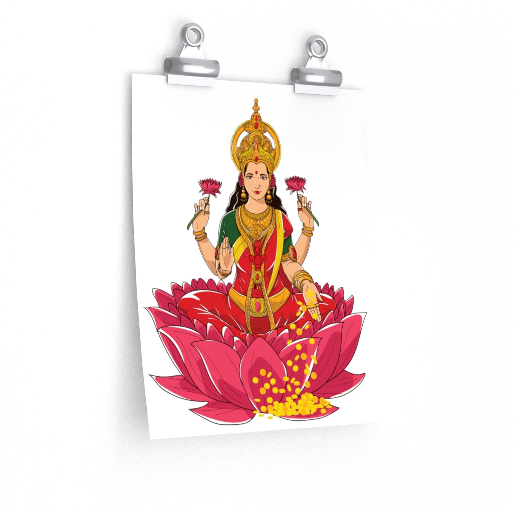  Lakshmi Mata Premium Art Print for Home & Temple Decor