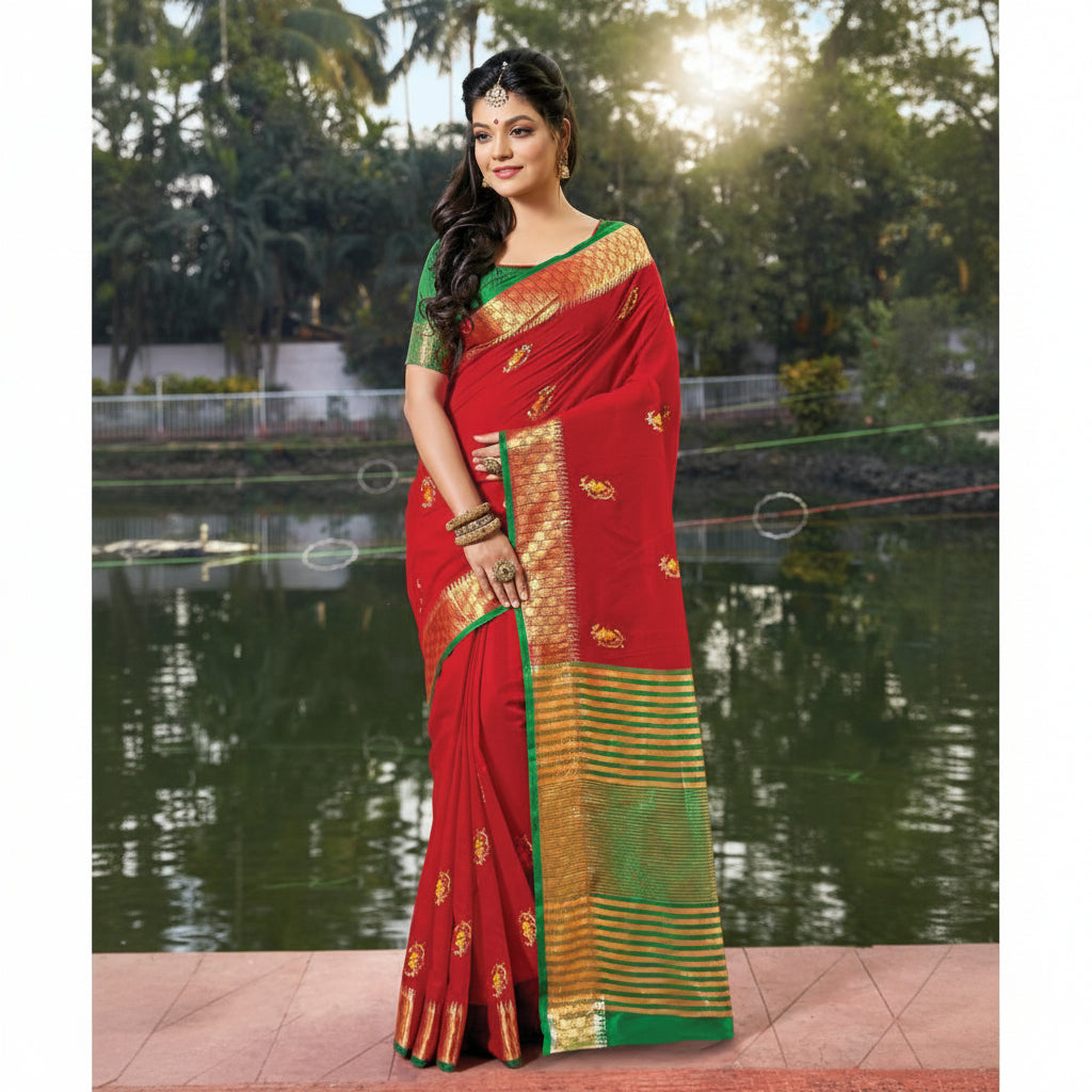 Elegant Sari with Running Blouse (Unstitched)