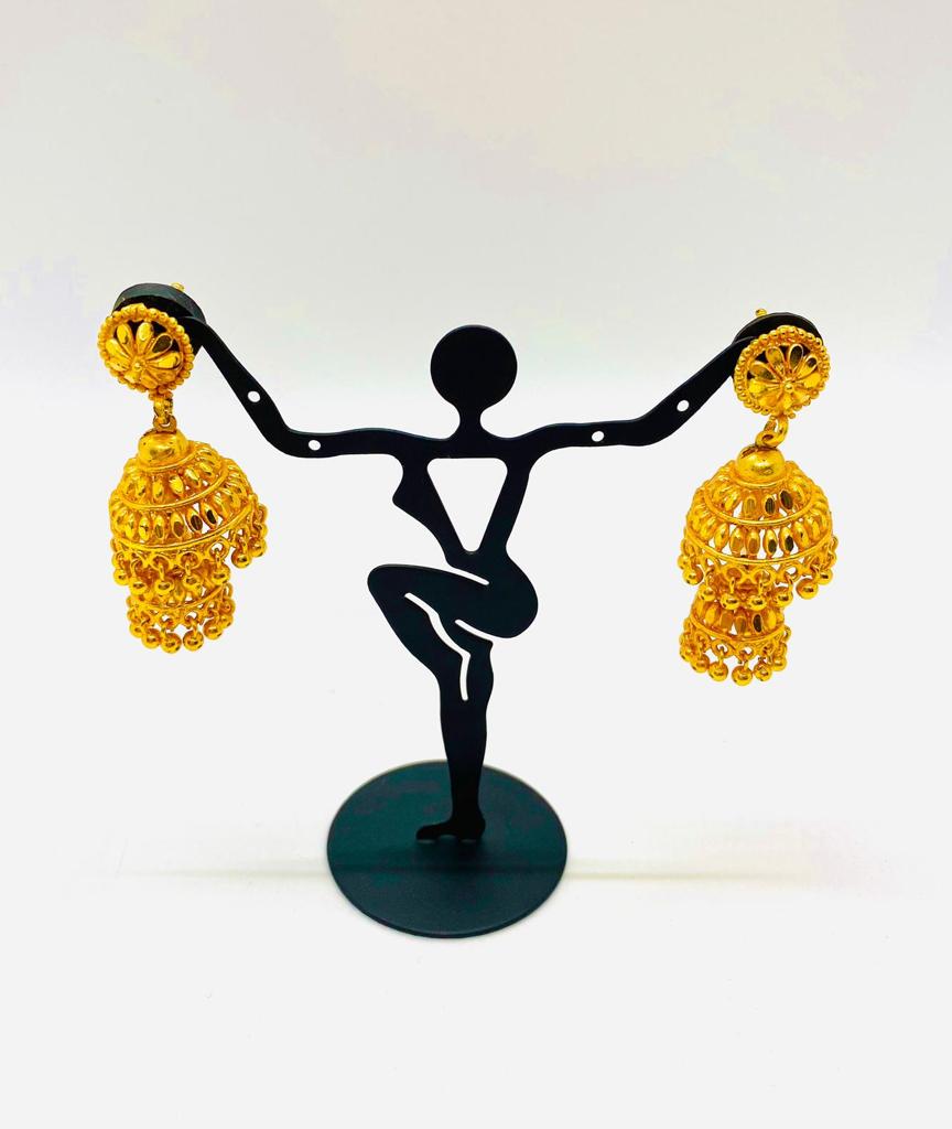 Elegant gold finish Nepali earrings for party wear