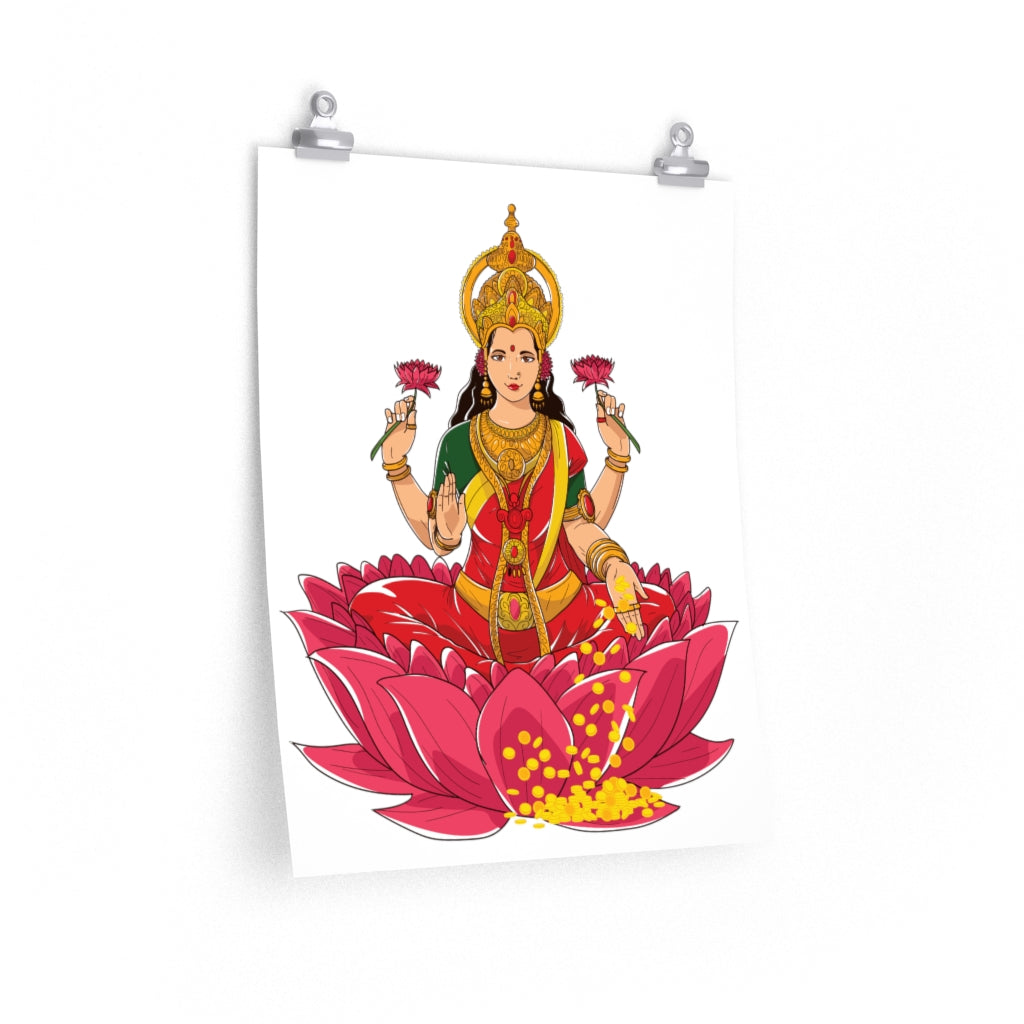 Divine Laxmi Wall Poster with Matte Texture for Worship Space**