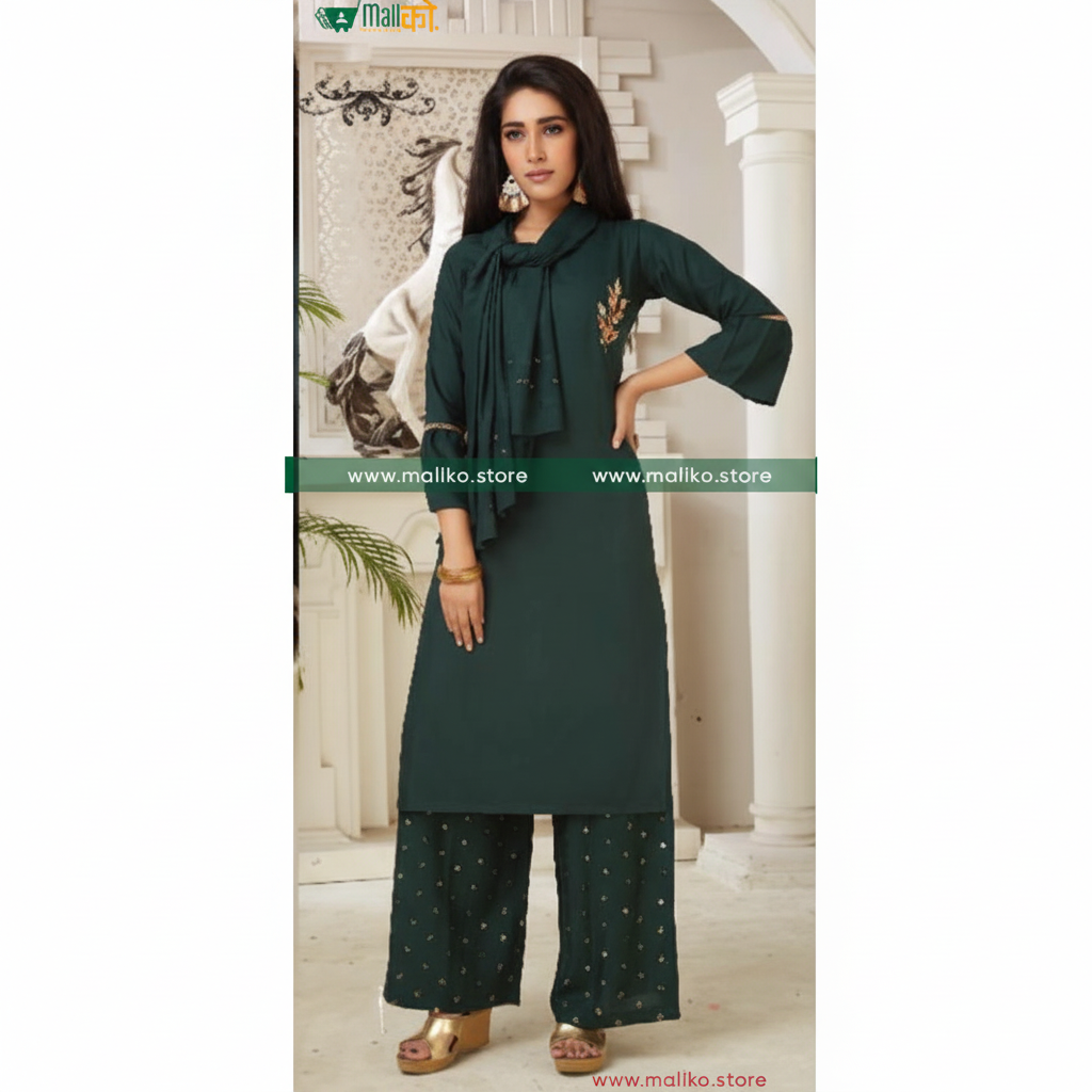 Fancy Kurti Palazzo & Dupatta Set