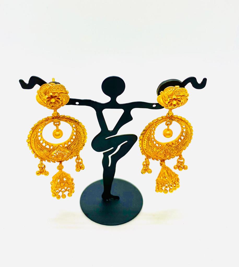 Nepali traditional earrings gold plated design