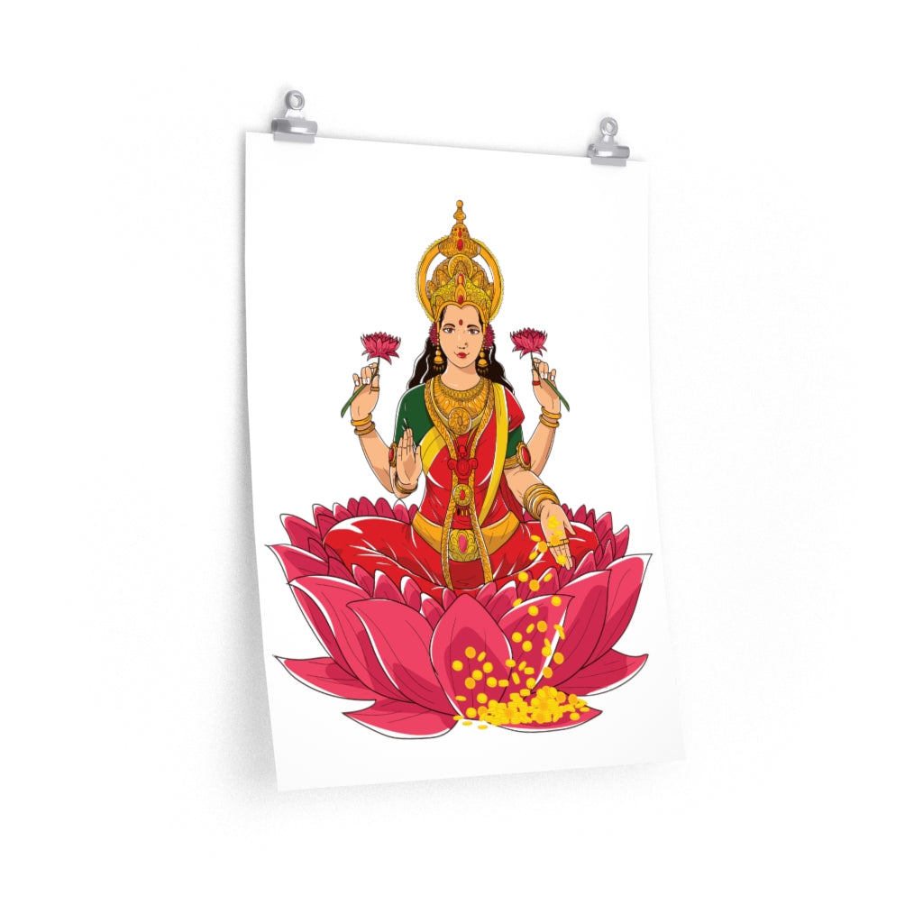  Goddess Laxmi Matte Finish Wall Poster for Pooja Room