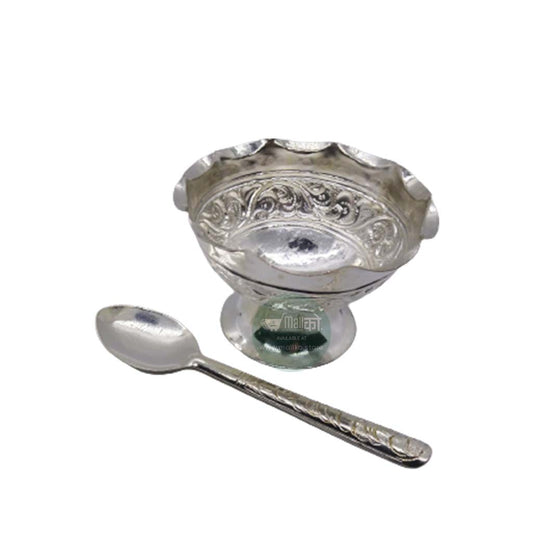 Silver Bowl and Spoon - light weight