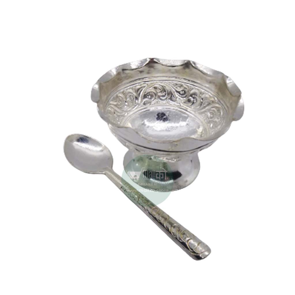 Silver Bowl and Spoon - light weight