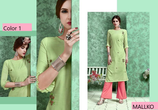 Women’s Fancy Handwork Kurti with Muslin Palazzo