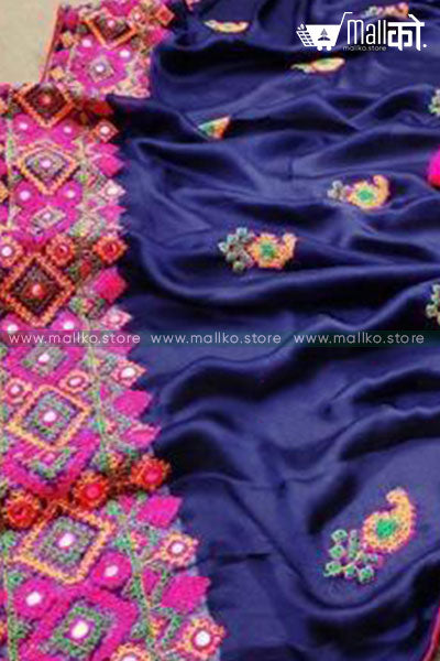 traditional Kashmiri mirror saree with blouse