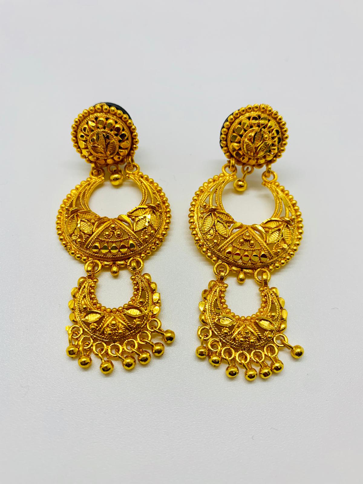 Fashion gold plated Nepali earrings statement piece