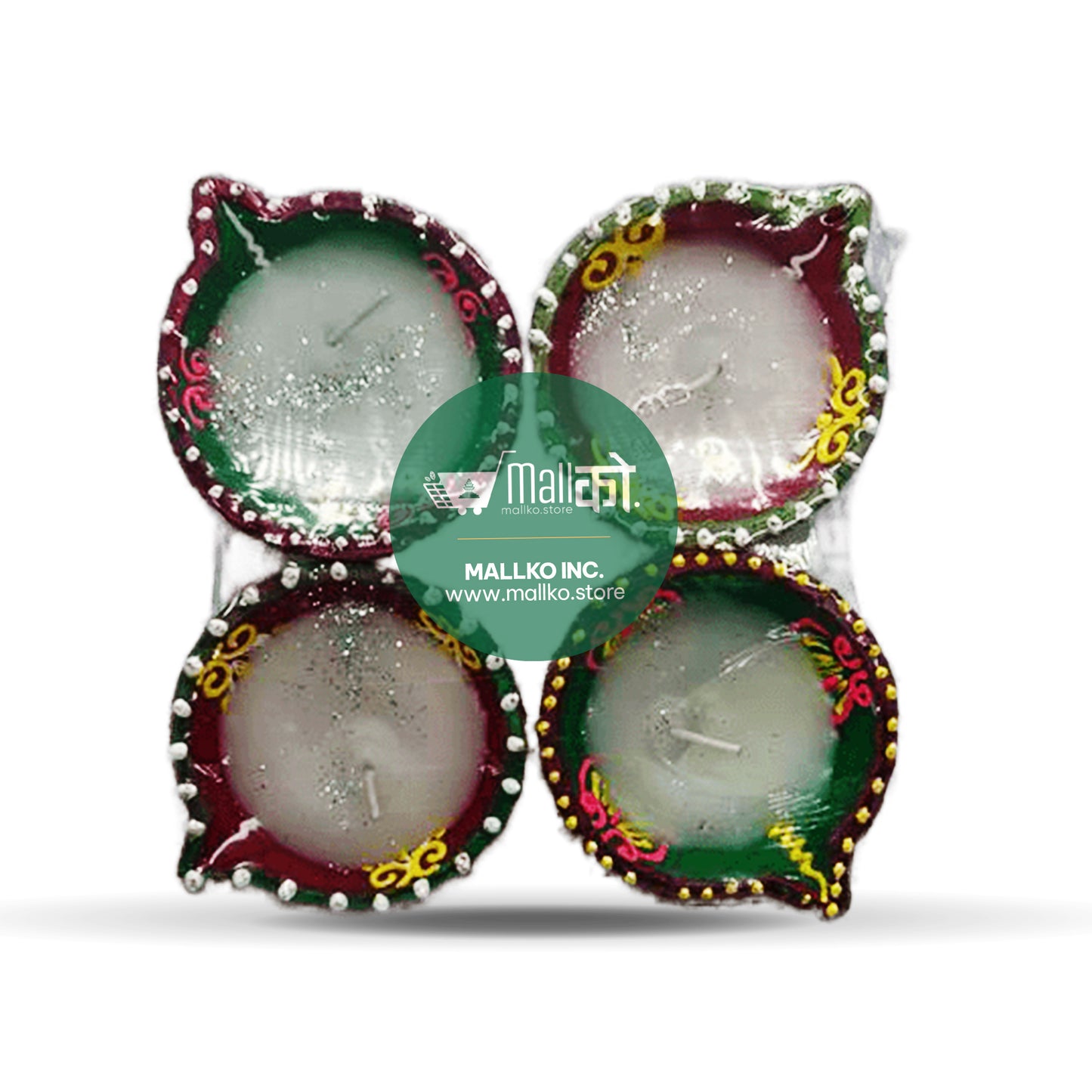 Waxed Clay Diya Set