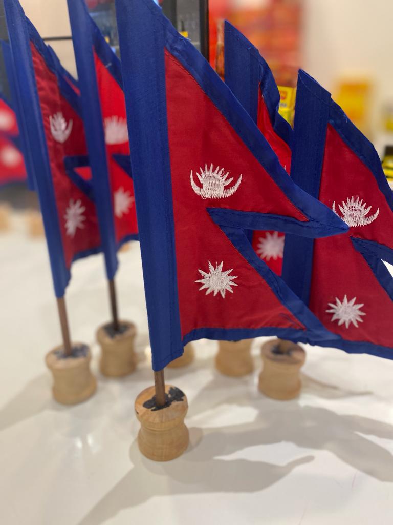 Flag of Nepal with Stand