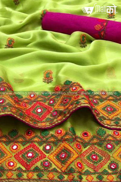 Kashmiri Mirror Saree with Blouse