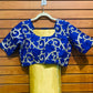 silk saree with stitched blouse blue